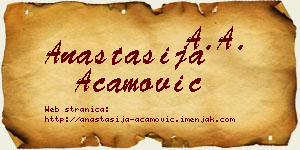 Anastasija Acamović vizit kartica